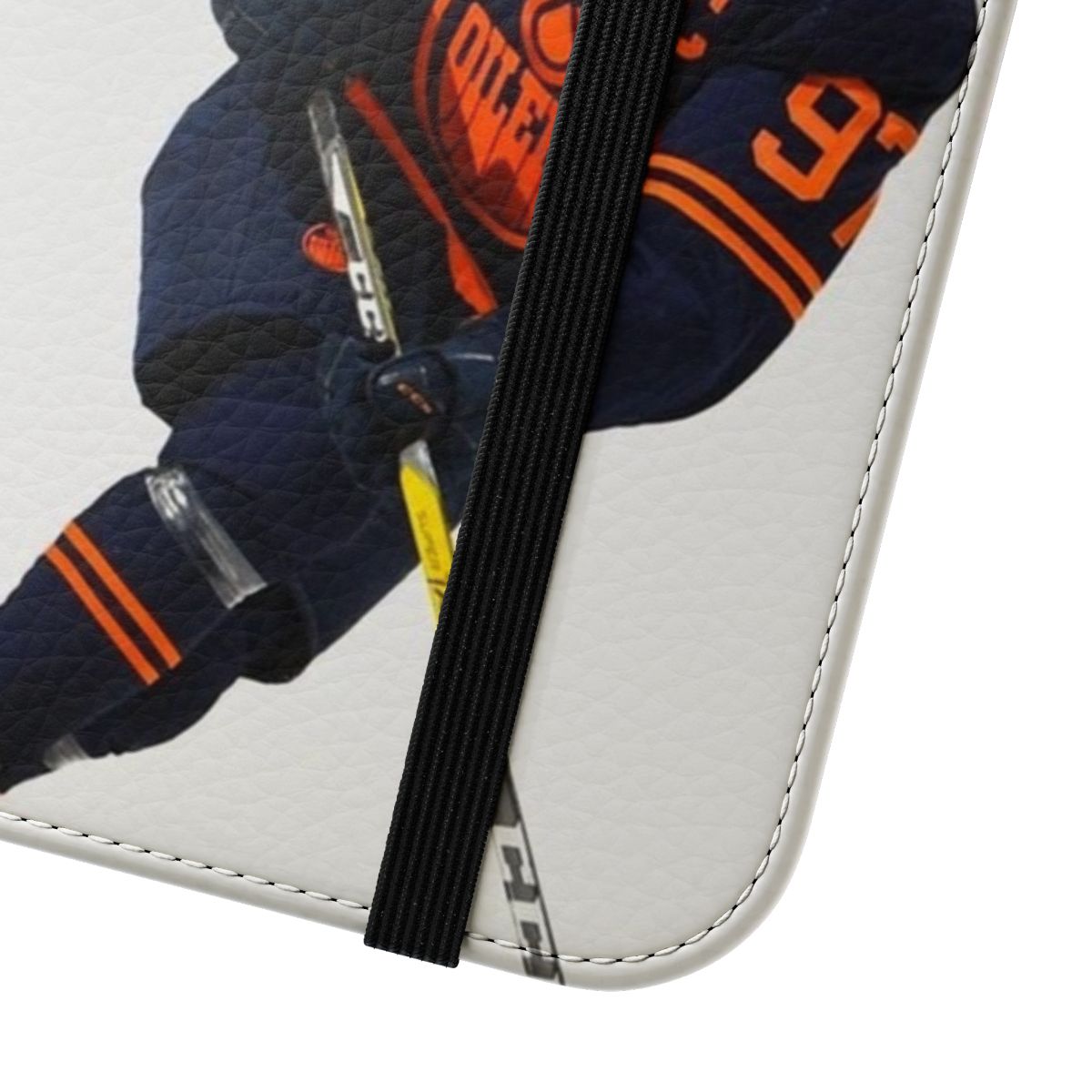 Phone case with artwork of hockey player Connor McDavid - Close Up