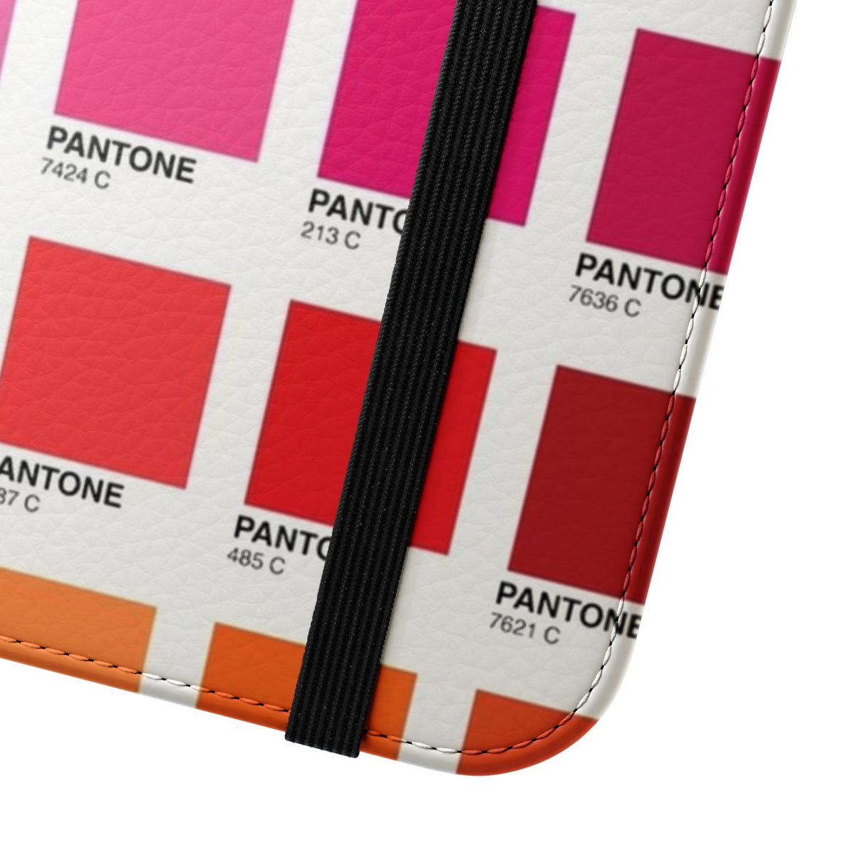 Vibrant and colorful flip phone case cover with Pantone-inspired color shades - Close Up