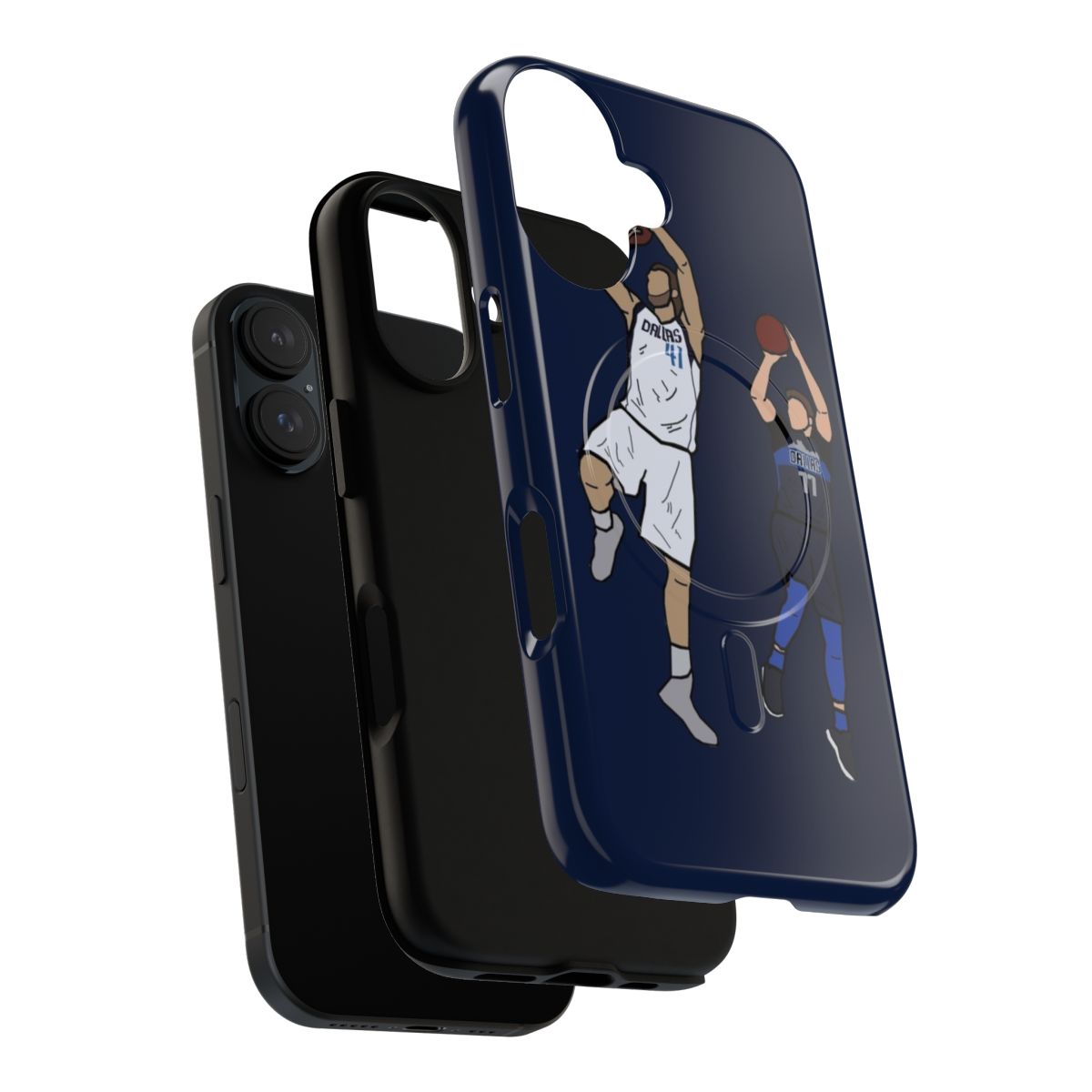 Magnetic tough phone case featuring European basketball team colors and logos - Layers