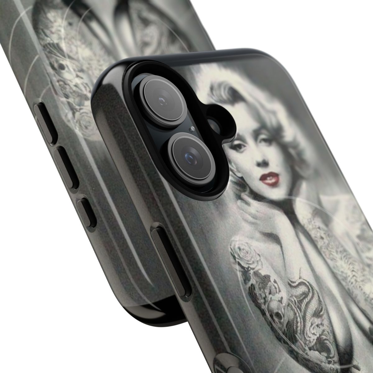 Marilyn Monroe Tattooed Lady Artwork Printed on Magnetic Tough Phone Case - Detail