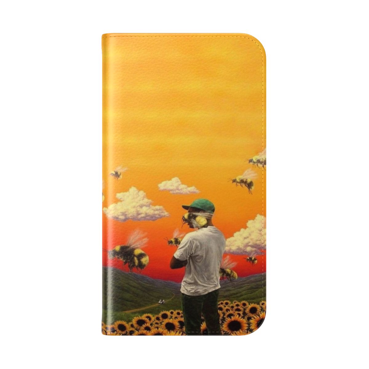 Vibrant and colorful phone case featuring a Flower Boy inspired design - Folded Back