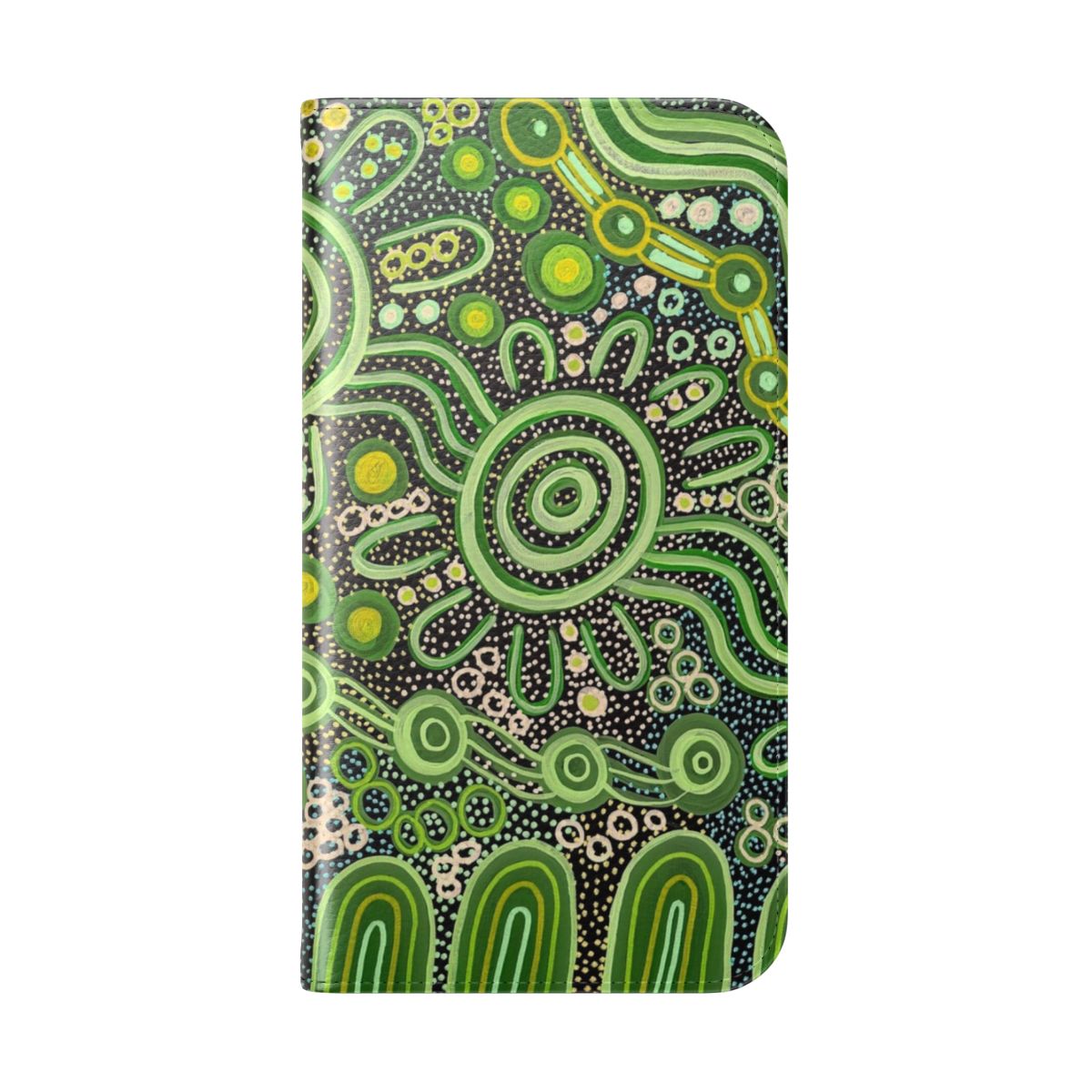 Phone case with vibrant aboriginal and indigenous art designs, perfect for teachers and students - Folded Back