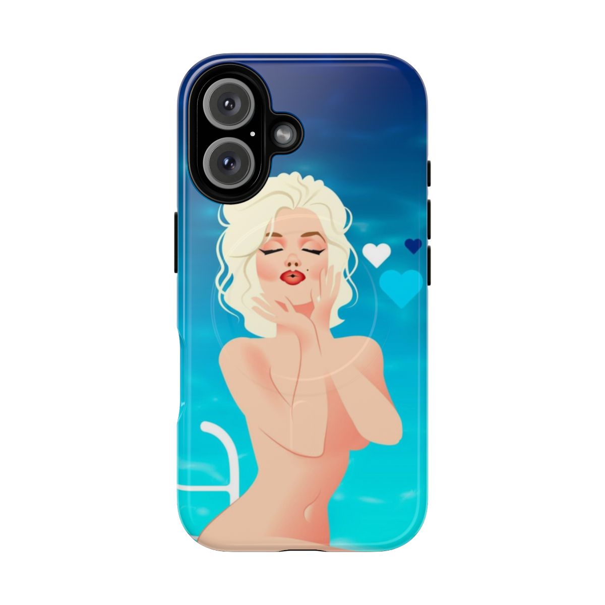 Marilyn Monroe magnetic phone case with retro poolside scene