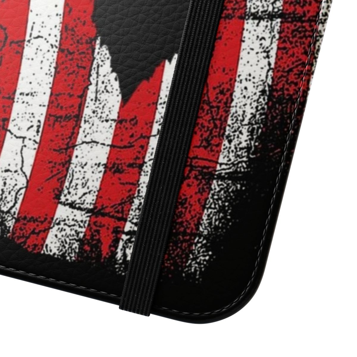 An American flag-themed phone case with a deer design, ideal for hunters and fathers. - Close Up