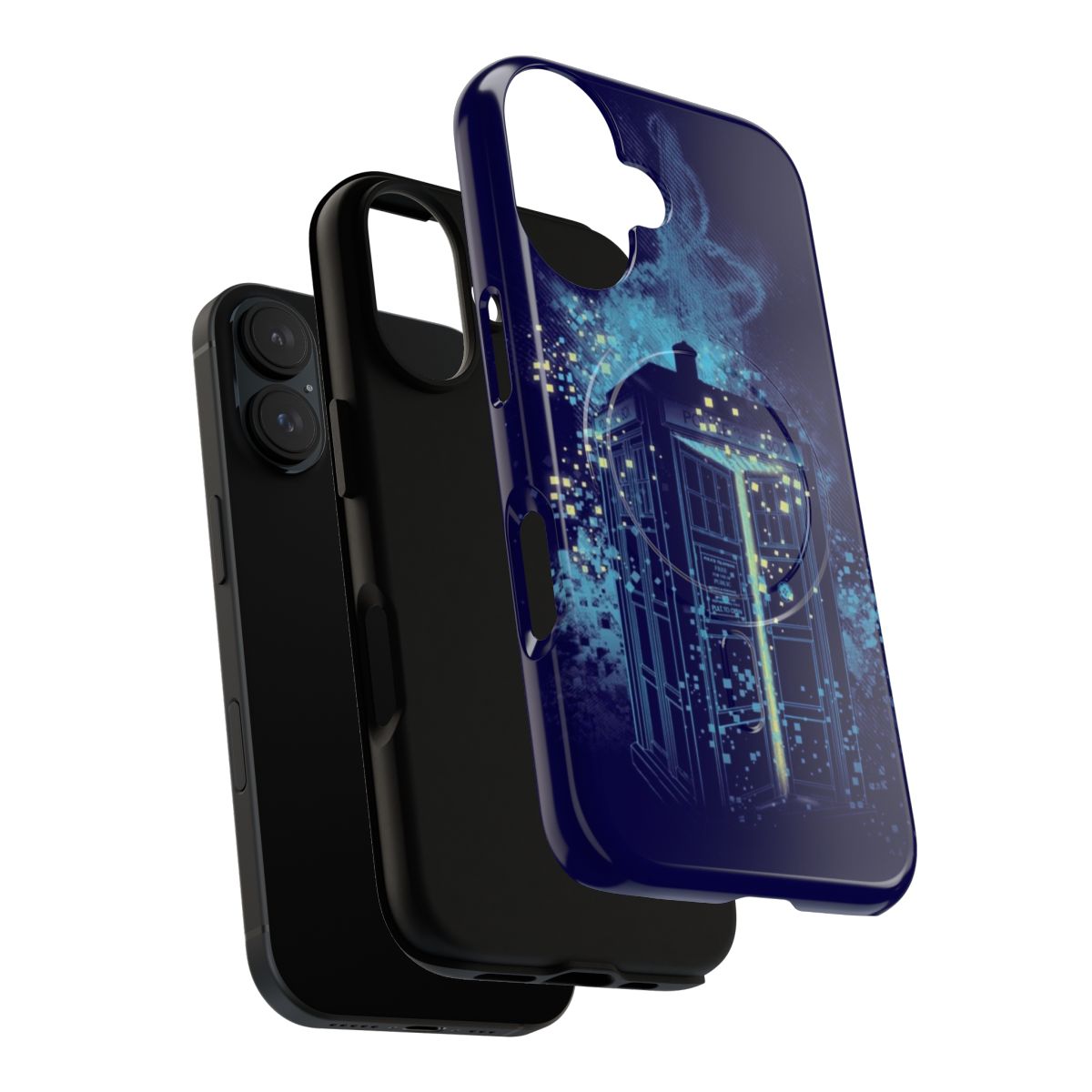 Magnetic Tough Phone Cases featuring sci-fi inspired designs, including time lords, the doctor, and regeneration. - Layers