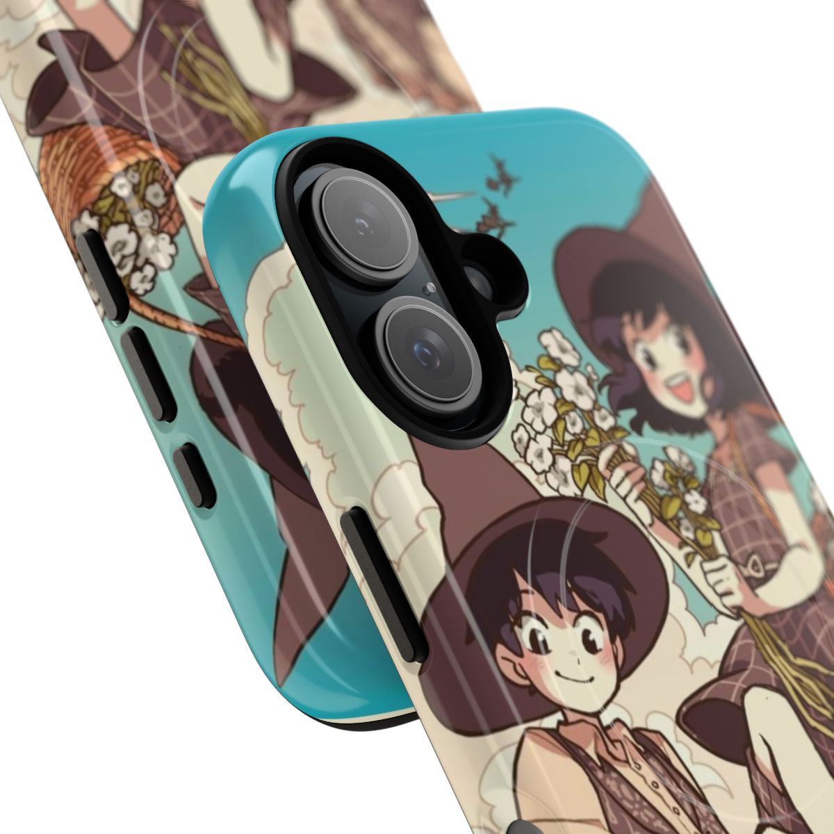 Magnetic phone case with Spring Wytte twins design - Detail