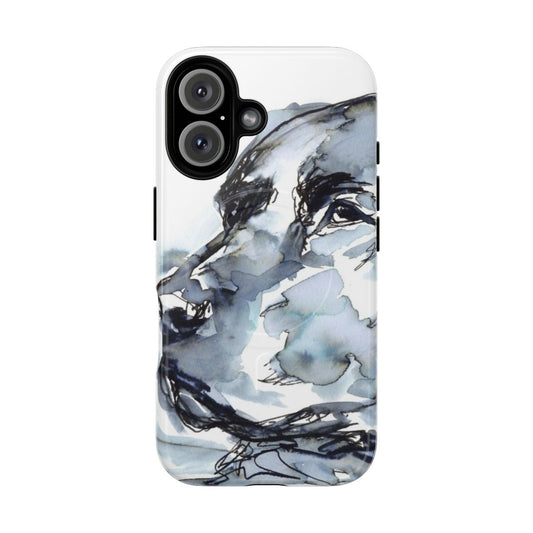 Watercolor sketch of a Labrador Retriever dog on a magnetic tough phone case